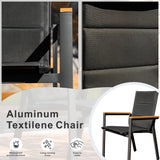 ARVE 4-Seater Aluminum Dining Set (Ceramic Glass Table)