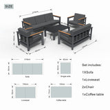 ARVE 4-Seater Modern Aluminium Outdoor Sofa Set - 4 Pieces