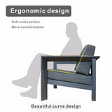 ARVE 5-Seater Modular Aluminium Outdoor Corner Sofa Set – 7 Pieces · Teak Armrests · Olefin Cushions · Ceramic Glass Coffee Table