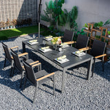 ARVE 6-Seater Aluminum Dining Set (Ceramic Glass Table)