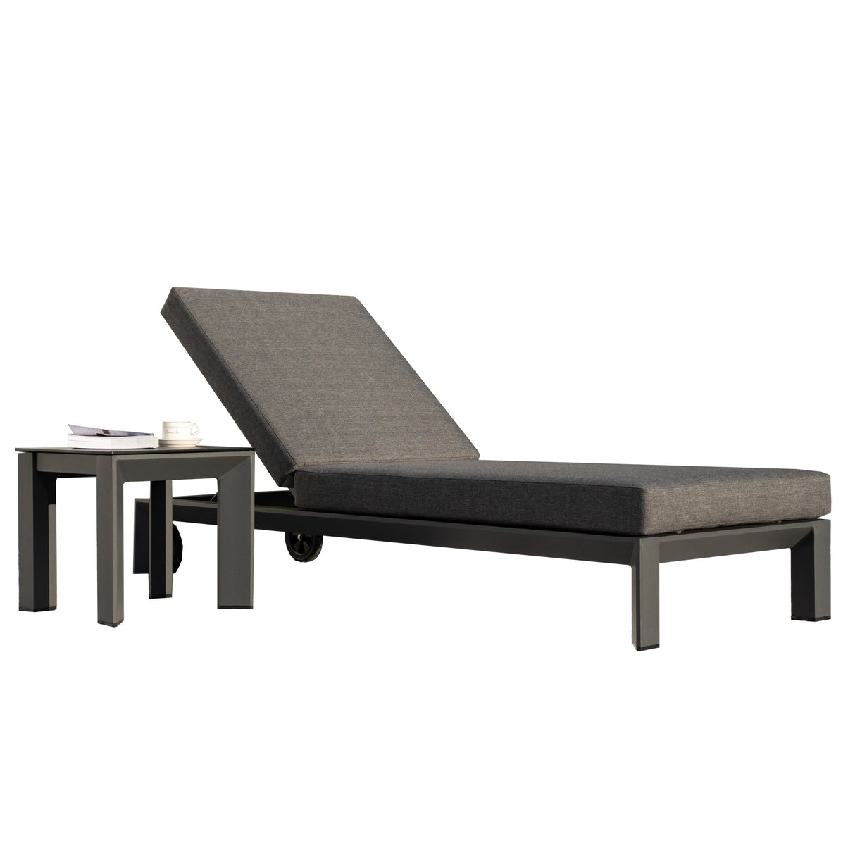 ARVE Aluminum Sun Lounger Set (Chaise + Side Table)