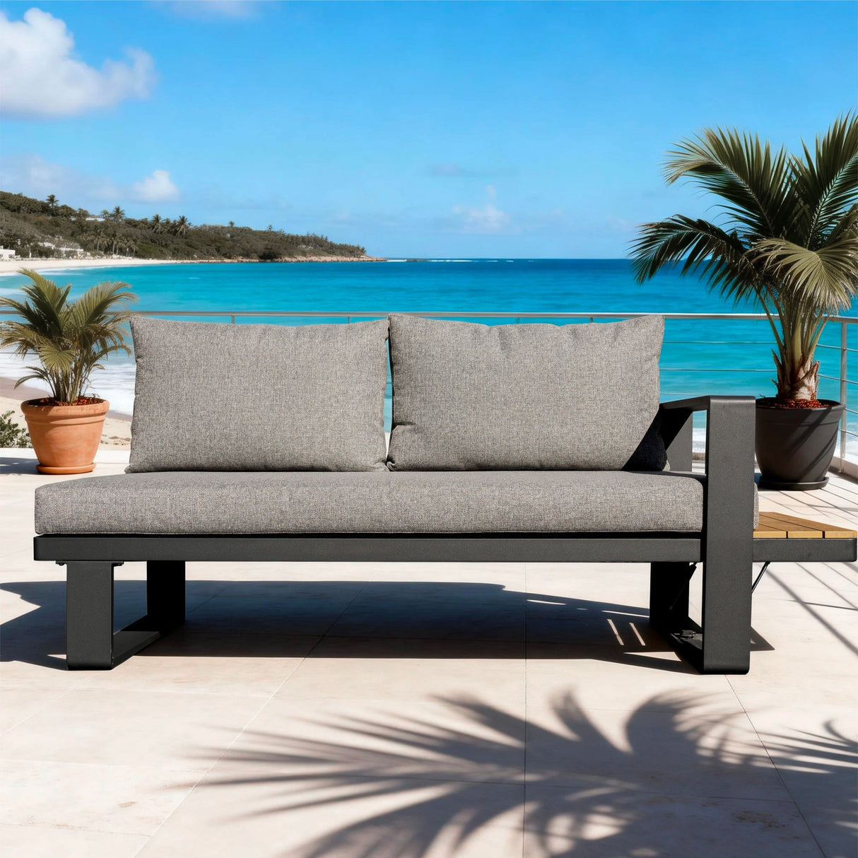 ARVIA Aluminum L-Shape Corner Sofa Set