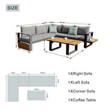 ARVIA Aluminum L-Shape Corner Sofa Set