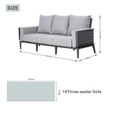 AUREL 7-Seater Aluminium Outdoor Sofa Set - 5 Pieces