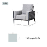 AUREL 7-Seater Aluminium Outdoor Sofa Set - 6 Pieces