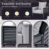 AUREL 7-Seater Aluminium Outdoor Sofa Set - 6 Pieces