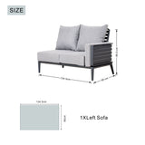 AUREL 9-Seater Aluminium Modular L-Shaped Outdoor Corner Sofa Set - 9 Pieces