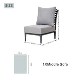 AUREL 9-Seater Aluminium Modular L-Shaped Outdoor Corner Sofa Set - 9 Pieces
