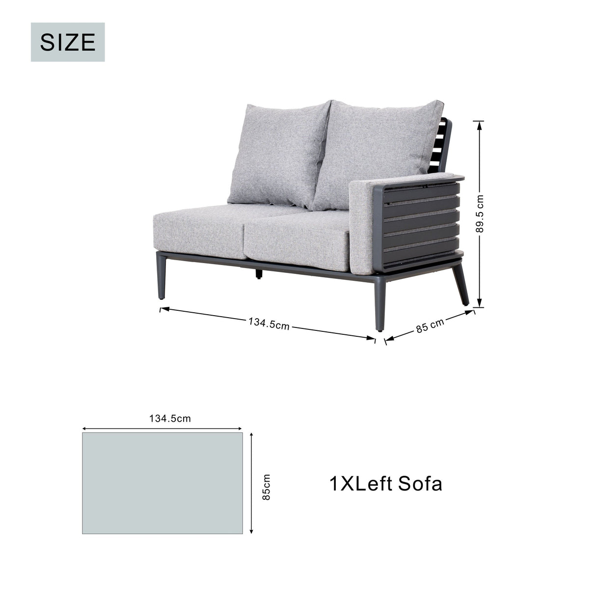 AUREL Aluminium Modular Armrest Sofa (Left & Right)