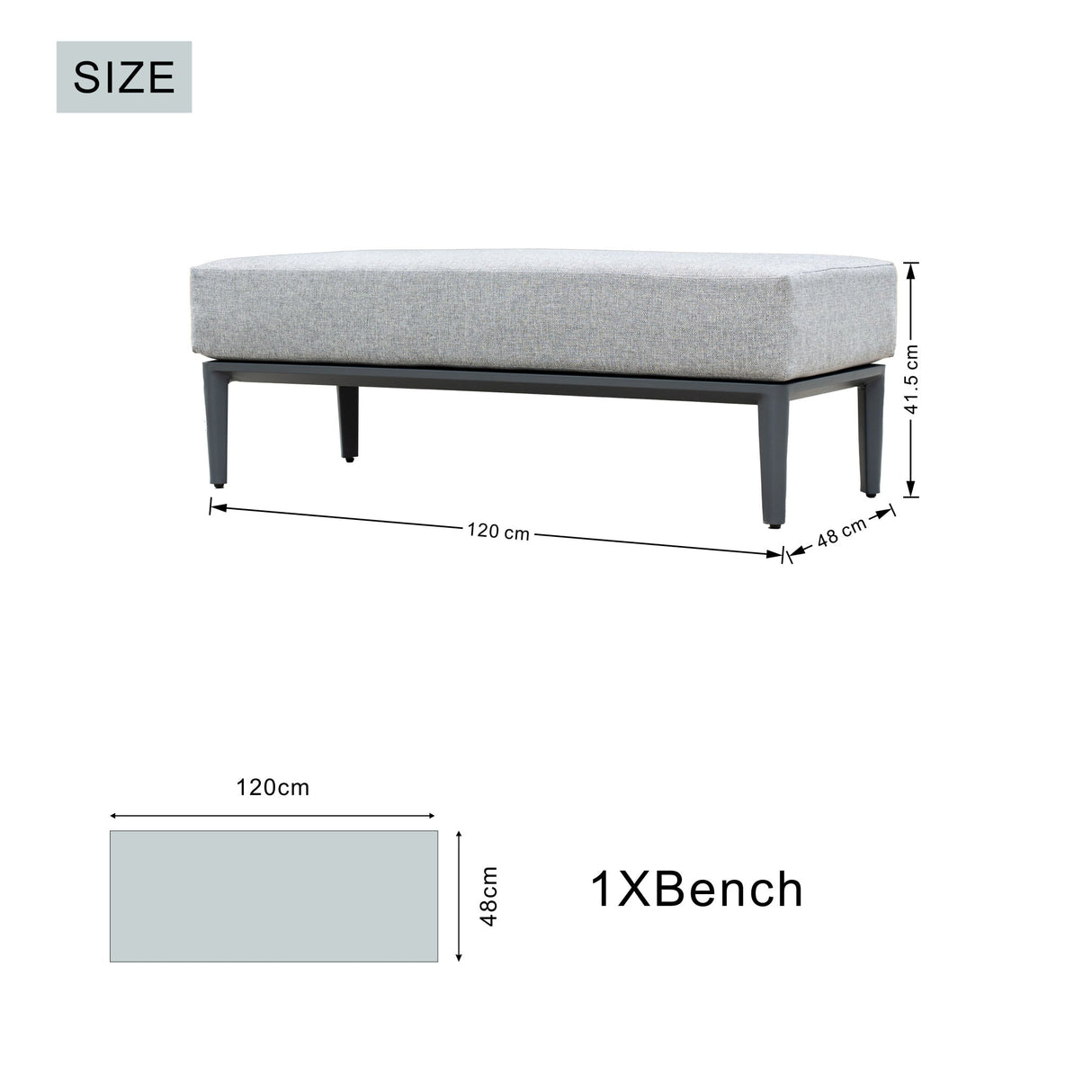 AUREL Aluminium Modular Bench Ottoman
