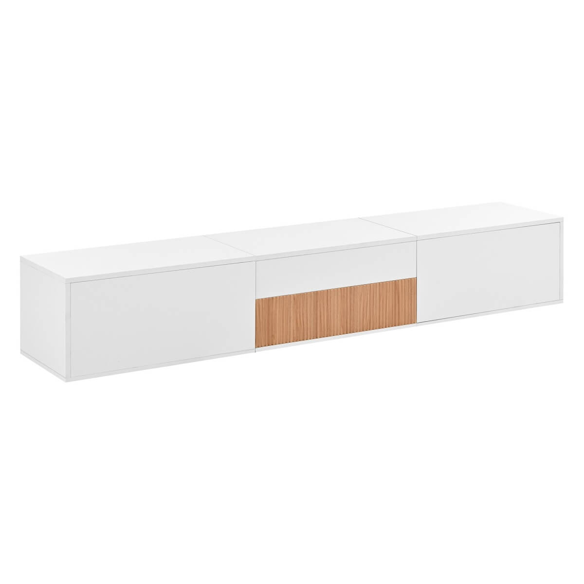 Modern TV Stand - Low Profile TV Unit with Projector Shelf & Storage, Contemporary Media Console for Living Room