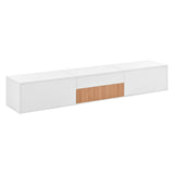 Modern TV Stand - Low Profile TV Unit with Projector Shelf & Storage, Contemporary Media Console for Living Room