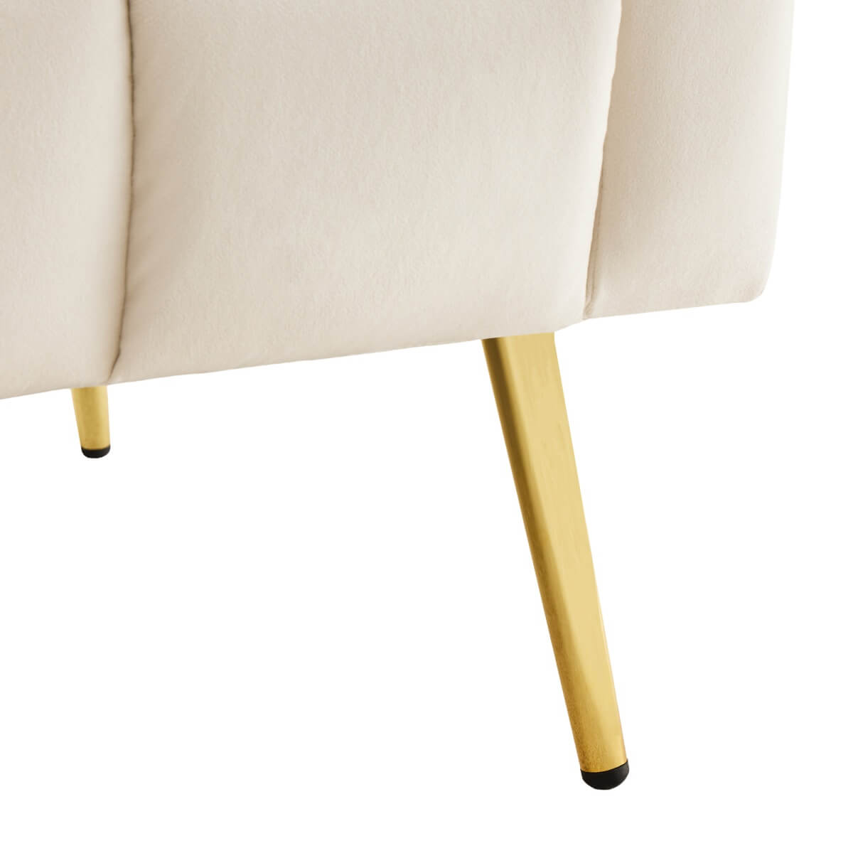 Modern Velvet Sofa Bed - Adjustable Backrest & Armrests, Convertible Sleeper with Metal Legs for Living Room, Bedroom & Guest Room, Beige