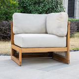 CAVEN Modular 5-Seater Solid Wood Garden Sofa Set - 6-Piece Outdoor Lounge Set