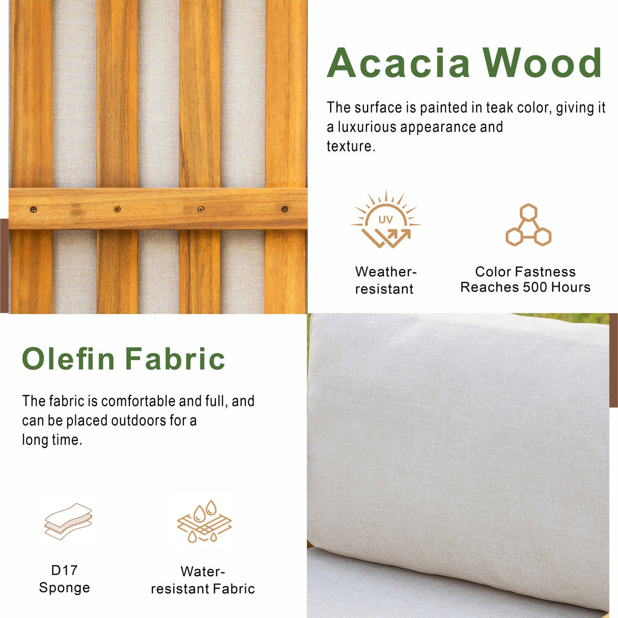 CAVEN Solid Wood Outdoor Corner Sofa