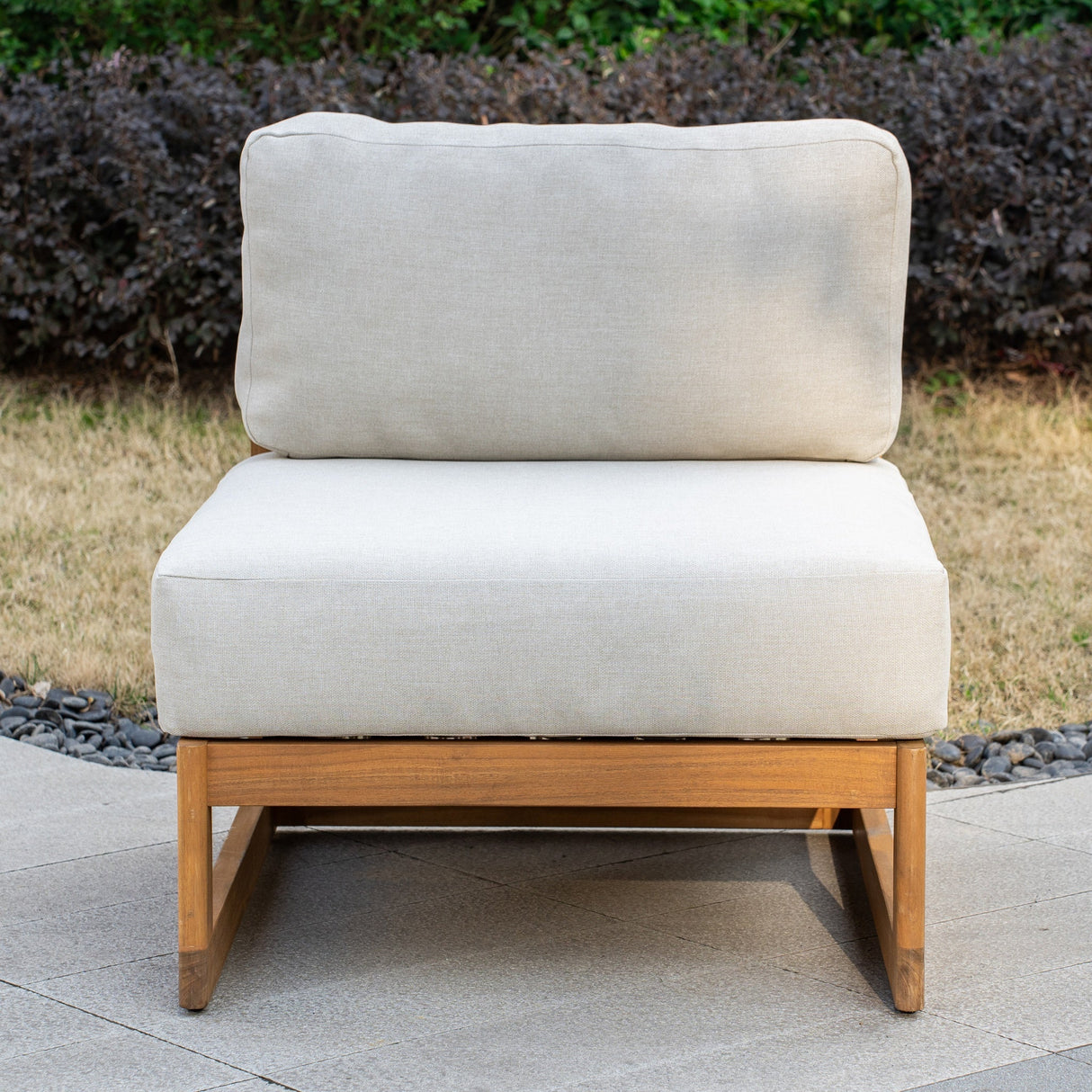 CAVEN Modular 5-Seater Solid Wood Garden Sofa Set - 4-Piece Outdoor Lounge Set