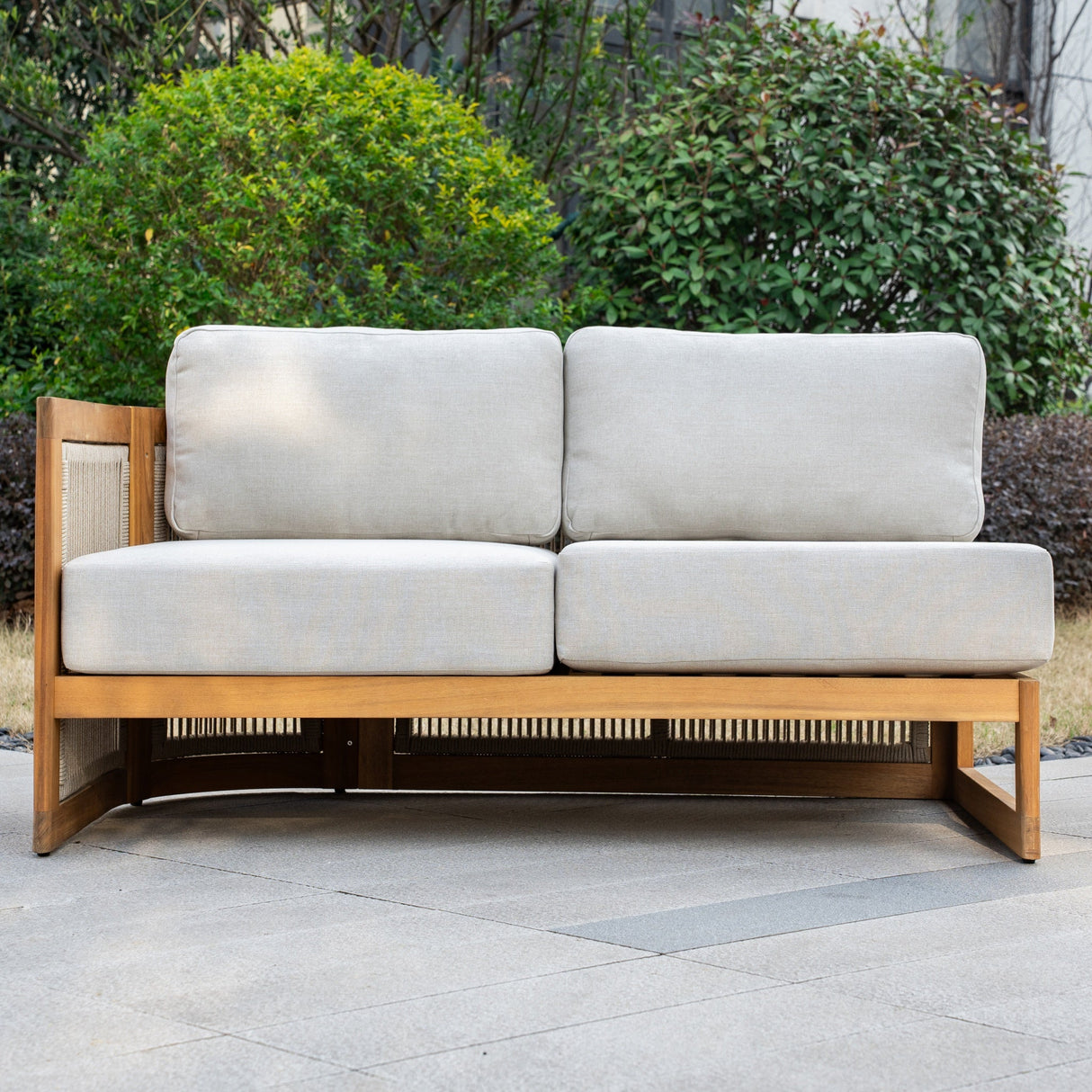 CAVEN Modular 5-Seater Solid Wood Garden Sofa Set - 6-Piece Outdoor Lounge Set
