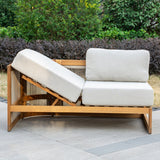 CAVEN Solid Wood Outdoor Right Arm Sofa with Adjustable Seat