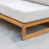 CAVEN Solid Wood Outdoor Right Arm Sofa with Adjustable Seat