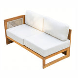 CAVEN Solid Wood Outdoor Right Arm Sofa with Adjustable Seat