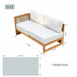 CAVEN Modular 5-Seater Solid Wood Garden Sofa Set - 4-Piece Outdoor Lounge Set