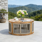 CAVEN Solid Wood Oval Outdoor Coffee Table