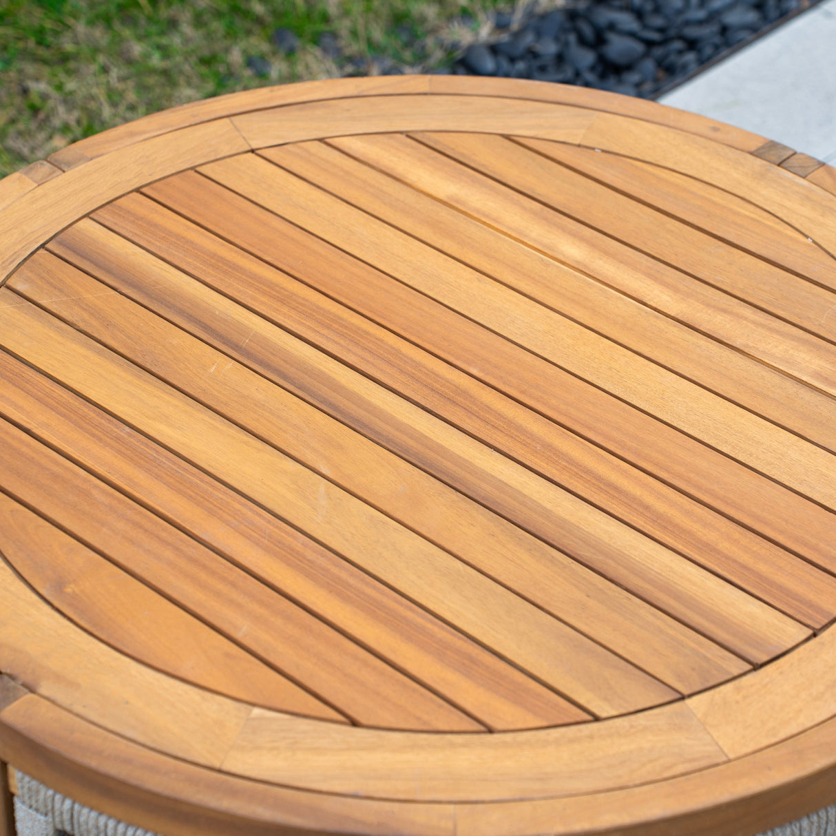 CAVEN Solid Wood Oval Outdoor Coffee Table