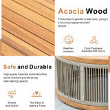 CAVEN Solid Wood Oval Outdoor Coffee Table