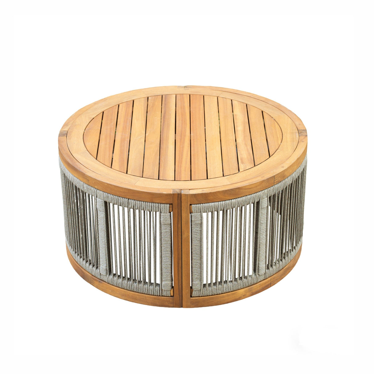 CAVEN Solid Wood Oval Outdoor Coffee Table