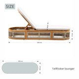 CAVEN Solid Wood Adjustable Sun Lounger Set - 2 Loungers with Side Tables
