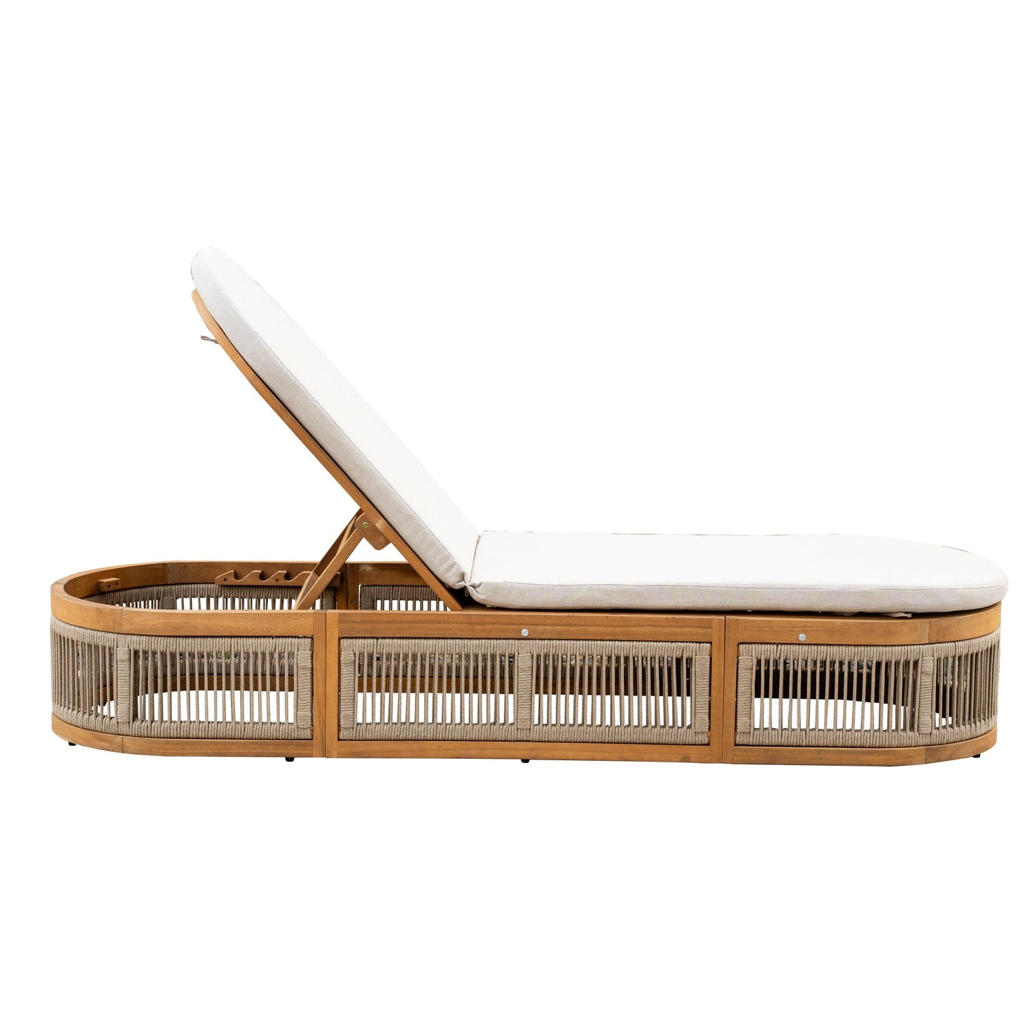 CAVEN Solid Wood Adjustable Sun Lounger
