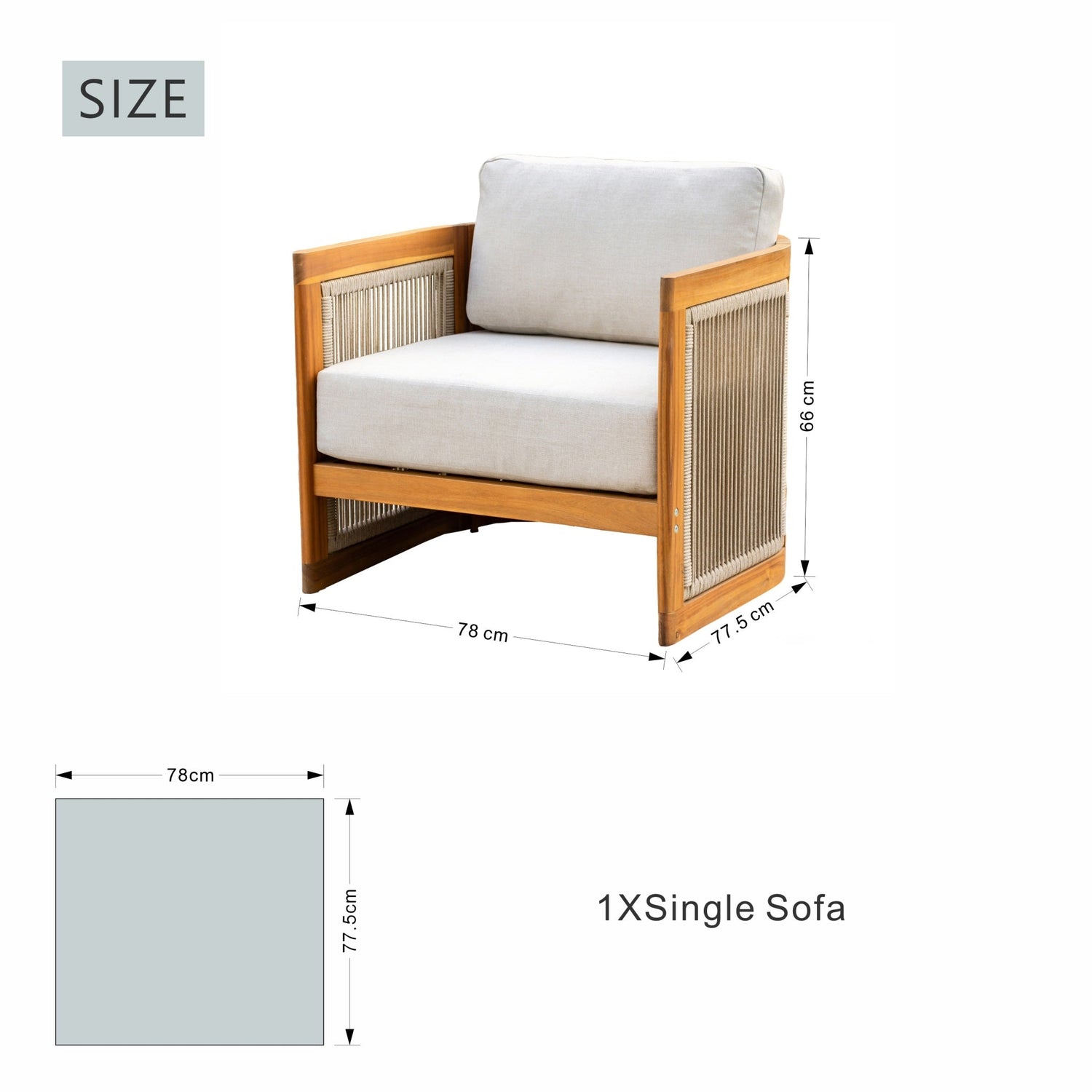 CAVEN Solid Wood Outdoor Armchair