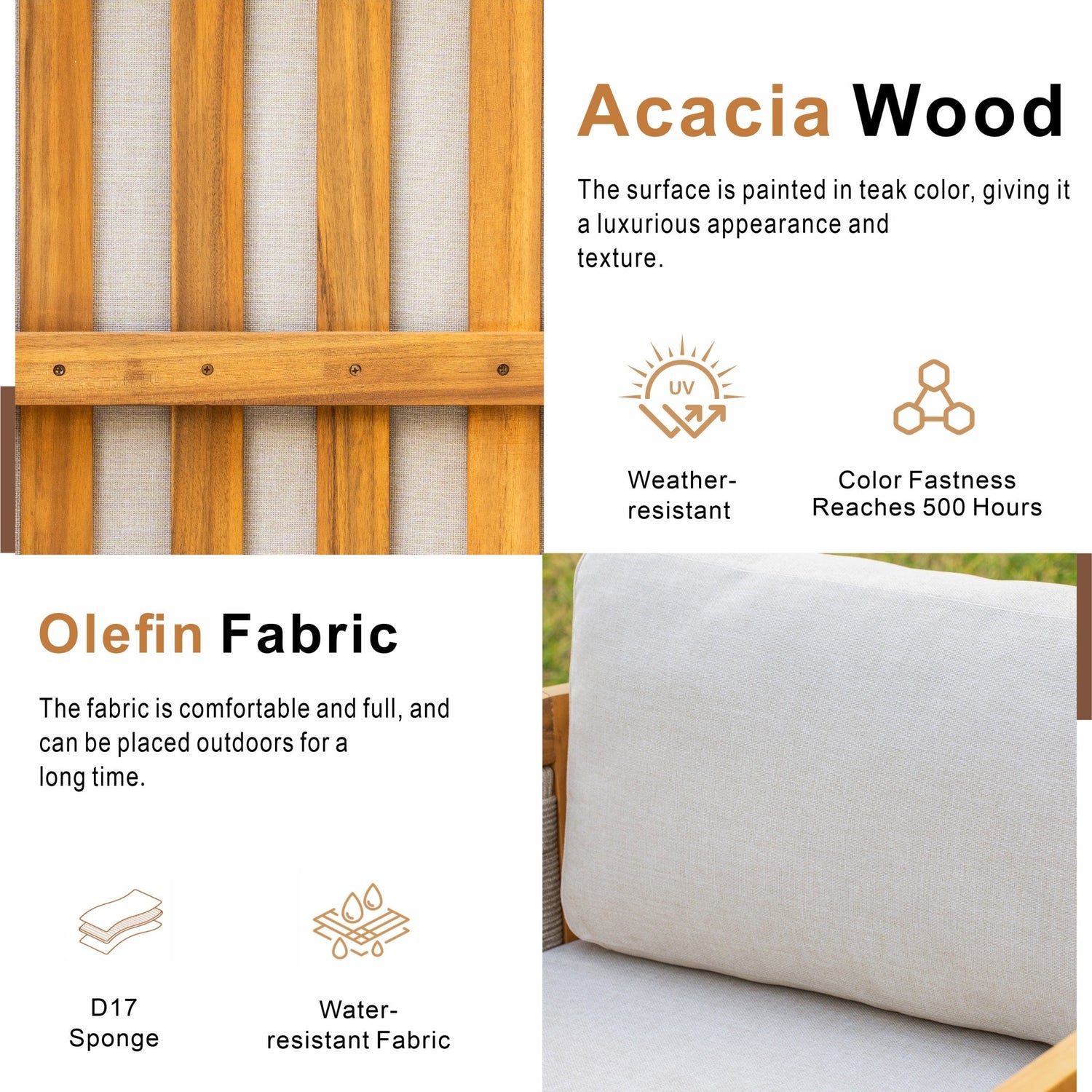 CAVEN Solid Wood Outdoor Armchair