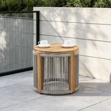 CAVEN Solid Wood Round Outdoor Side Table