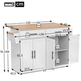Kitchen Island Trolley with Drop Leaf - Rolling Serving Cart with Storage