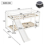 Children's Cabin Bunk Bed with Slide & Ladder — Adjustable Lower Bed for Kids