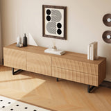 Modern TV Stand - TV Unit with 3D Textured Doors, Low TV Cabinet for Living Room