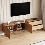 Modern TV Stand - TV Unit with 3D Textured Doors, Low TV Cabinet for Living Room