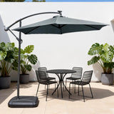 Cantilever Garden Parasol with Steel Frame -8 Rib, Vented Canopy & Weighted Base