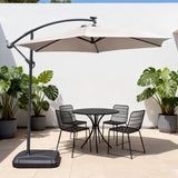 Cantilever Garden Parasol with Steel Frame -8 Rib, Vented Canopy & Weighted Base