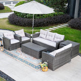 7-Seater Outdoor Sofa Set with Storage Box - PAS-1503-GR