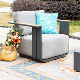 VAREL 4-Piece Sofa Set with ZENITH Fire Pit Table (2 Armchairs + 2-Seater)