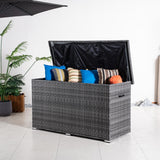 Large Outdoor Wicker Storage Box - Weatherproof Garden & Patio Chest