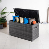 Large Outdoor Wicker Storage Box - Weatherproof Garden & Patio Chest