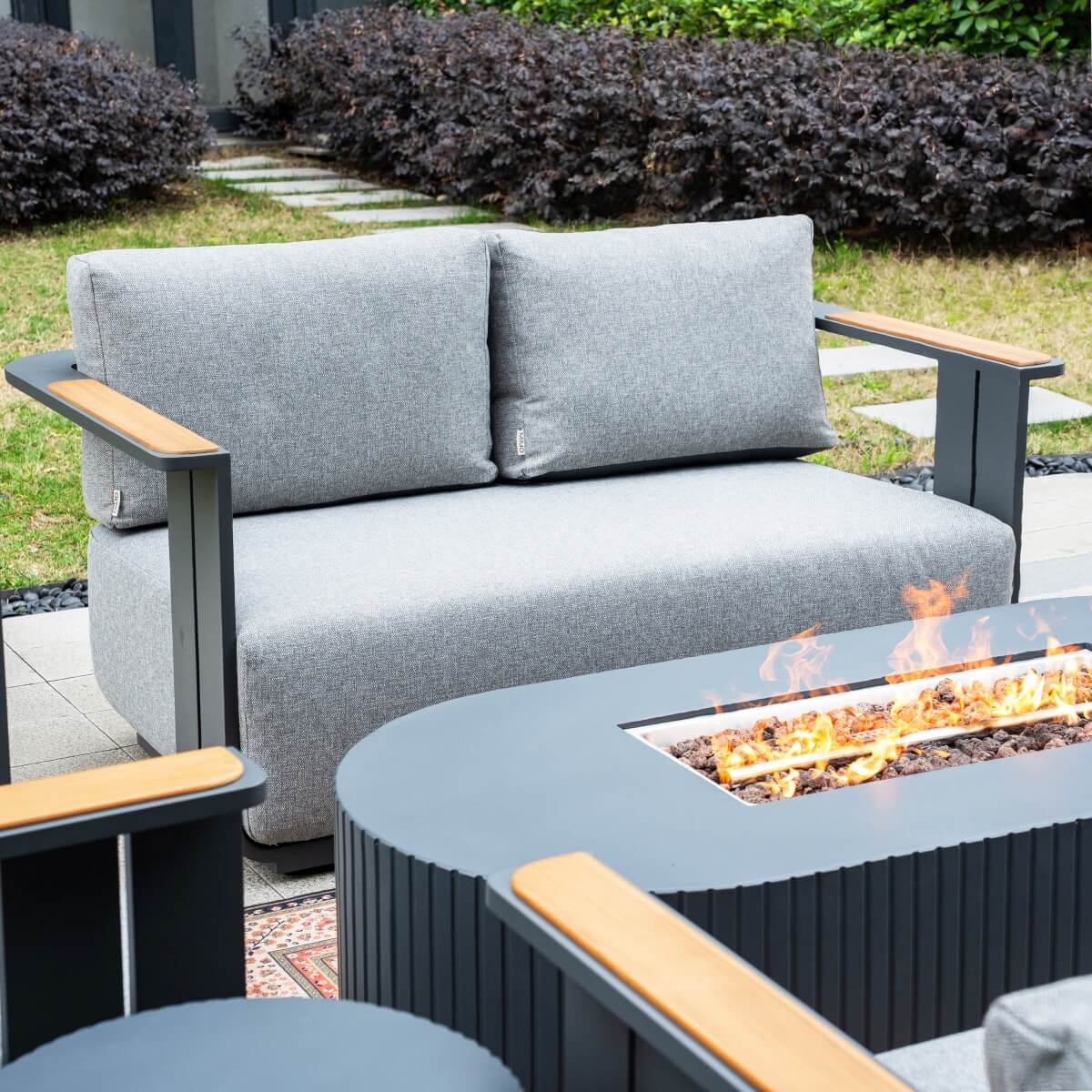 VAREL 5-Piece Sofa Set with LYRIN Fire Pit Table (Full Set)