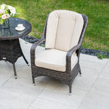 Outdoor Rattan Bistro Set - Round Garden Table and Chairs