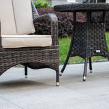 Outdoor Rattan Bistro Set - Round Garden Table and Chairs