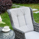 3 Piece Rattan Bistro Set - Round Outdoor Garden Table and Chairs
