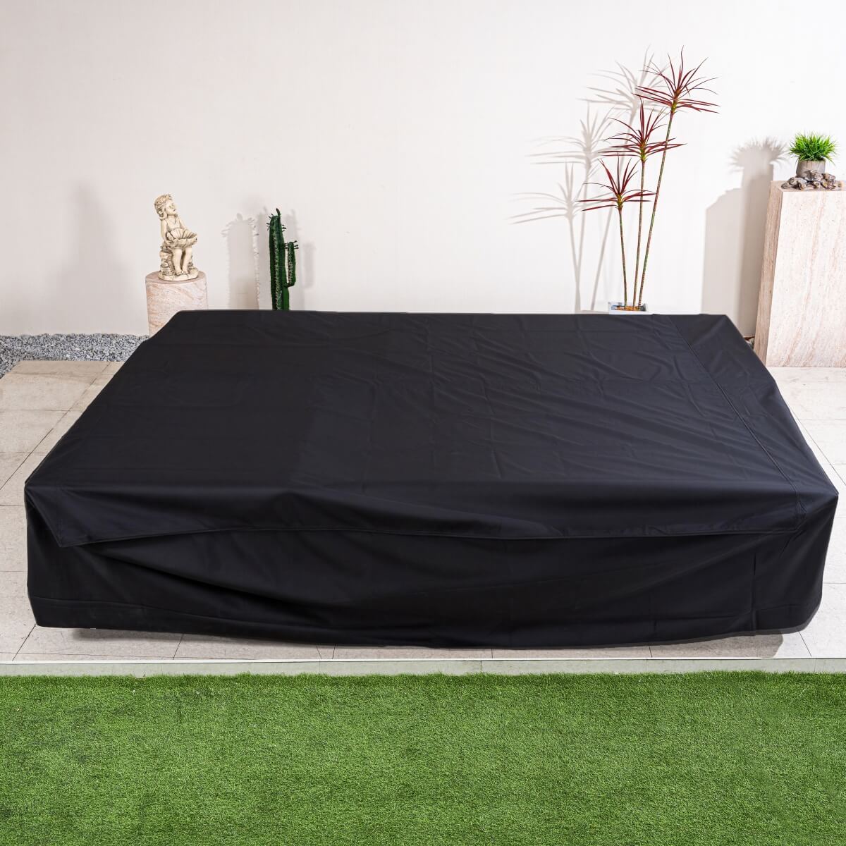Black Rectangular Outdoor Furniture Cover – Waterproof Protective Cover for Garden Furniture Set