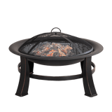Black Portable Charcoal Fire Pit – Detachable Outdoor BBQ and Fire Bowl